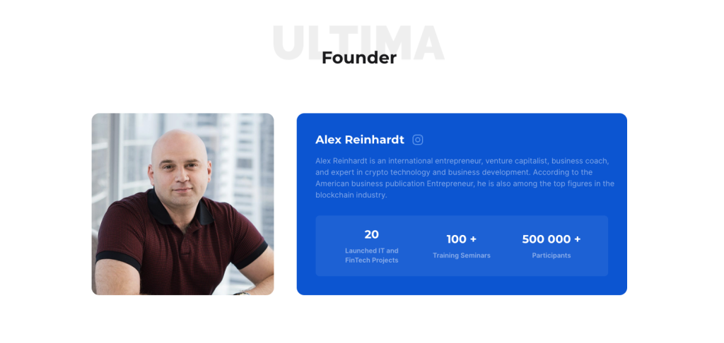 Alex Reinhardt - ULTIMA Founder