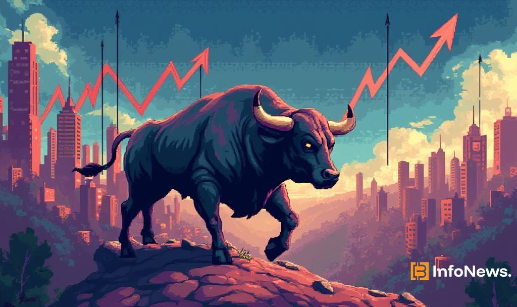 bullish crypto market pixel art
