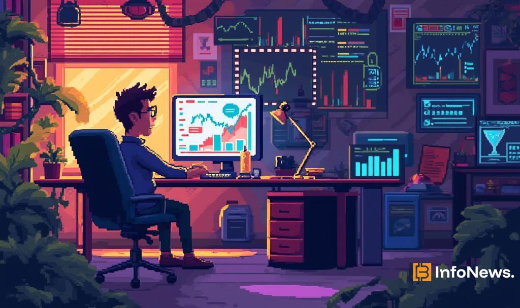 cartoon financial analyst 8bit