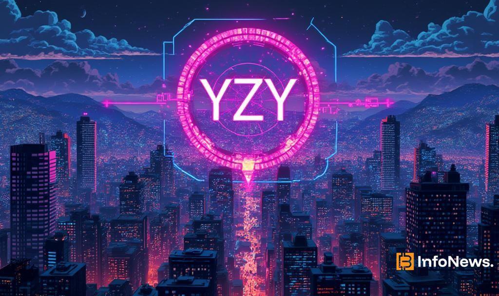 futuristic city hologram yzy token