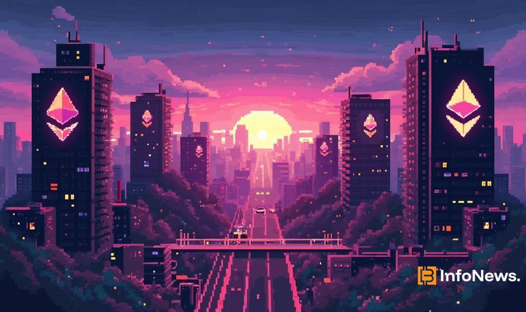 futuristic city pixel art scene