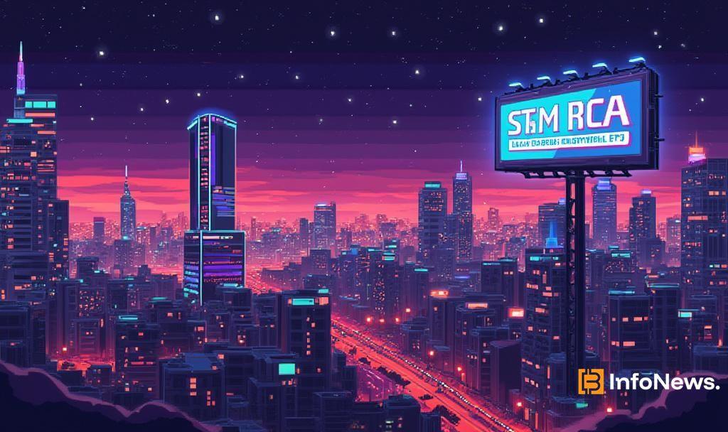 futuristic city solana etf pixel art
