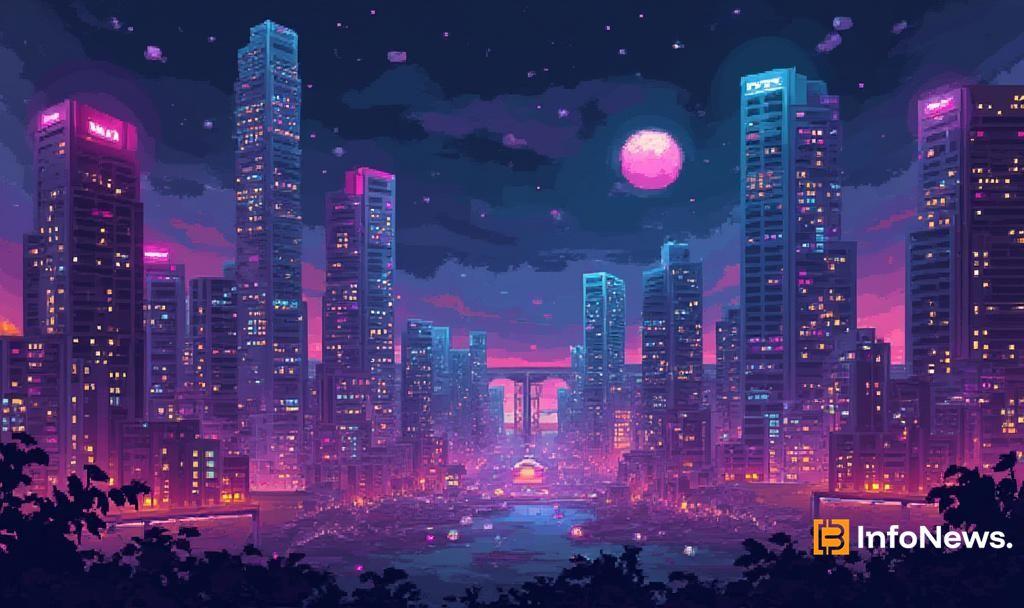 futuristic cityscape night pixel art