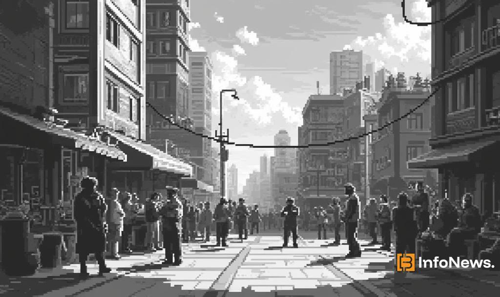 pixel art bustling urban scene