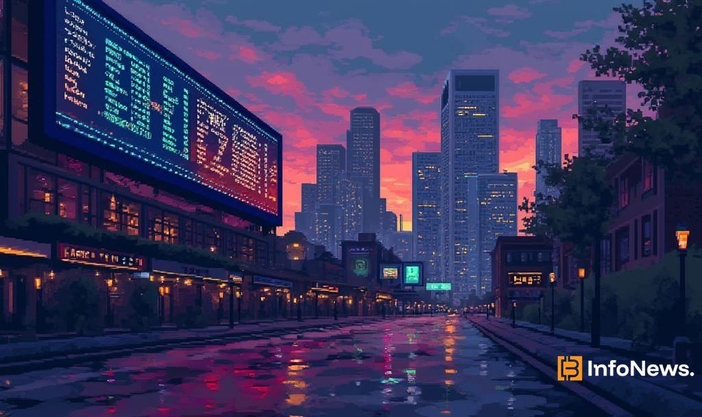 pixelated city skyline crypto prices
