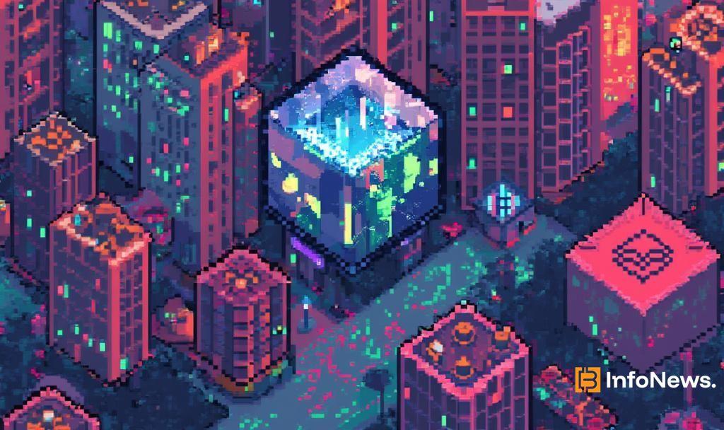 pixelated cityscape qubic crypto