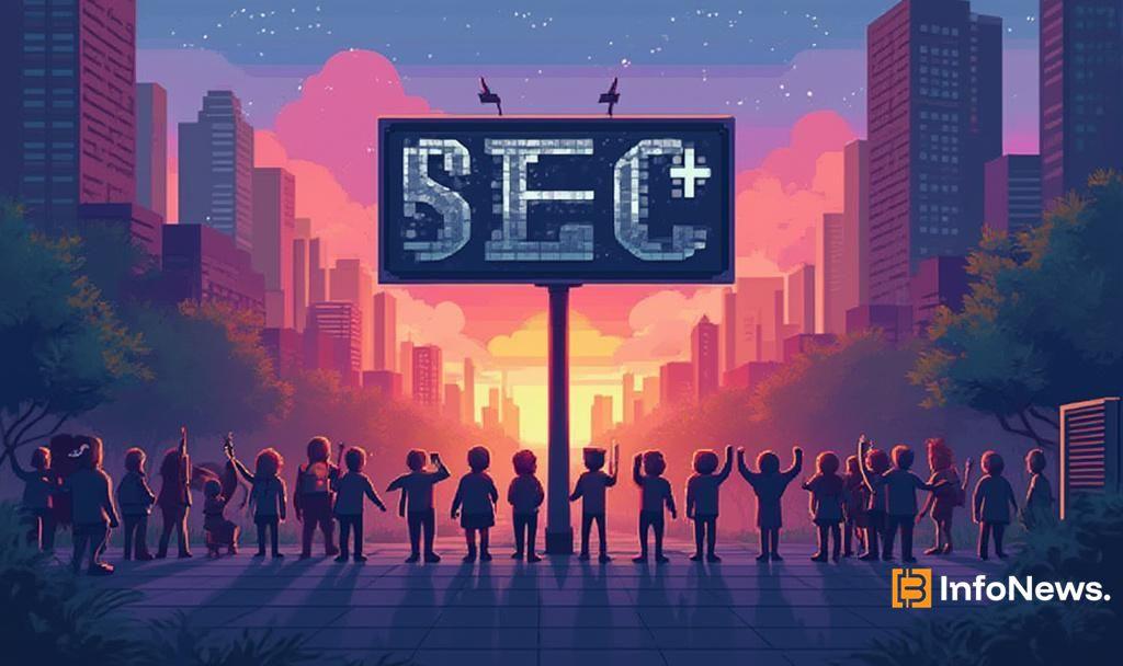 pixelated cityscape xrp gathering