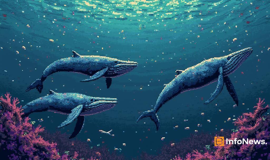 pixelated whales underwater treasure