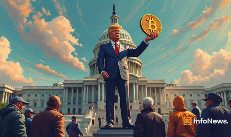 Golden Trump Bitcoin Statue Erected at U.S. Capitol