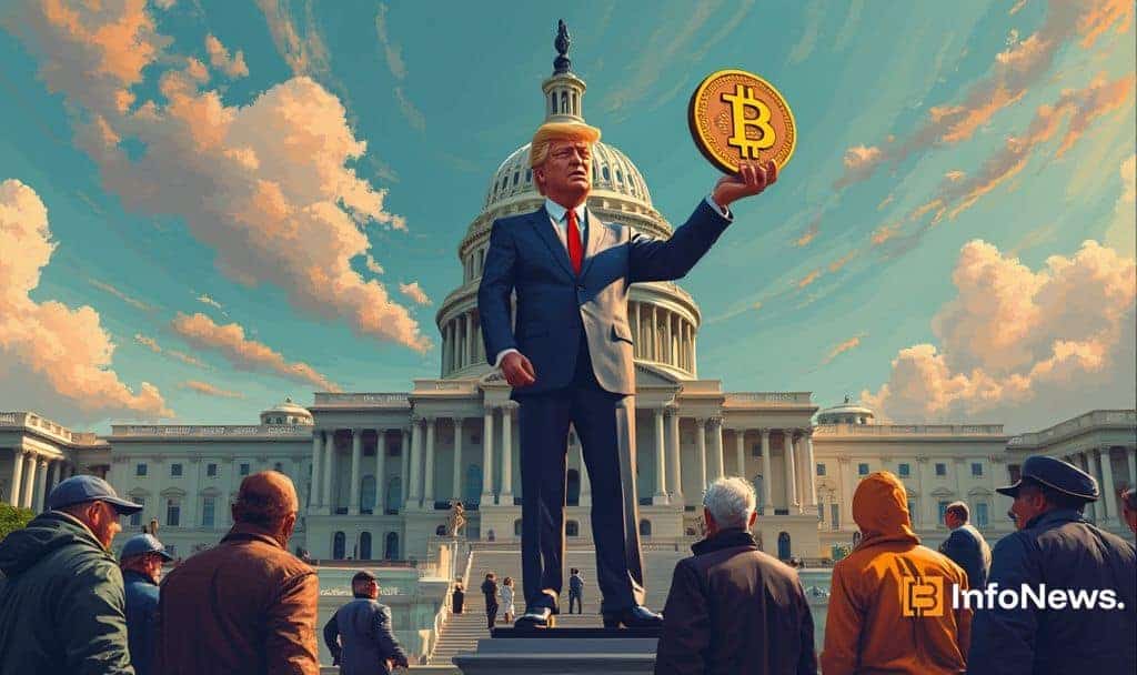 Golden Trump Bitcoin Statue Erected at U.S. Capitol