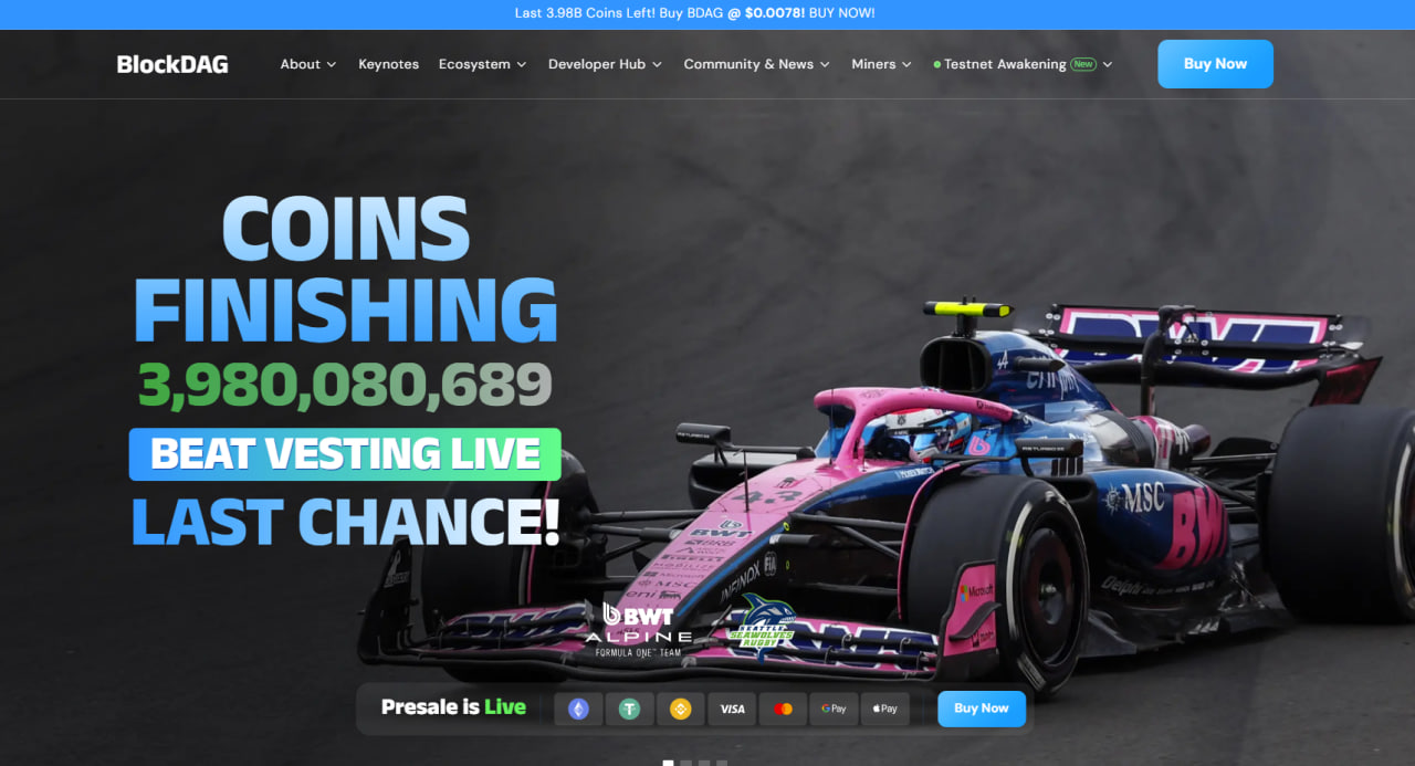 Advertisement for the BlockDAG platform