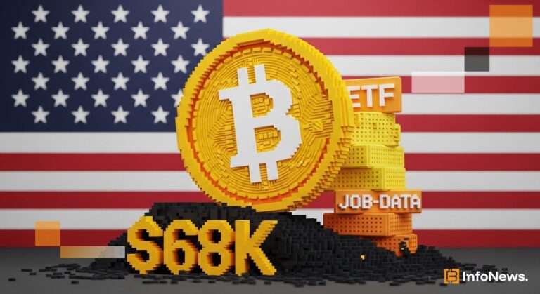 Bitcoin tests $68K support as US jobs data, ETF flows weigh