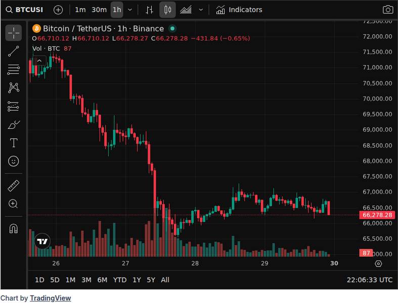 CoinGecko price chart showing broader crypto market conditions