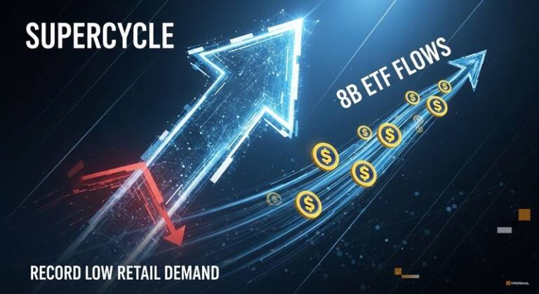 Bitcoin Supercycle? Record-Low Retail Demand Meets $18B ETF Flows