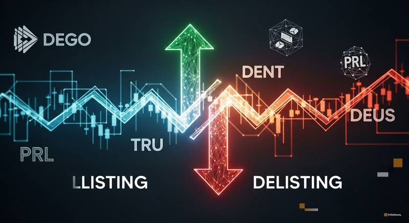 crypto listing delisting news dego dent tru prl deus thumbnail