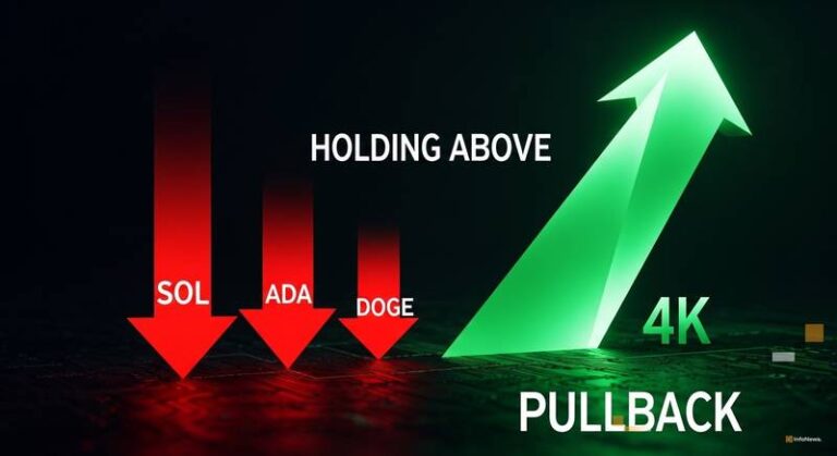 SOL, ADA, DOGE Pull Back as Bitcoin Holds Above $74K